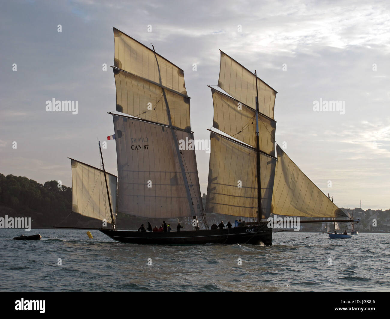 La Cancalaise, Antica Regata a vela, Binic porto vicino Saint-Brieuc, Cotes-d'Armor, Bretagne, Bretagna, Francia, Europa Foto Stock