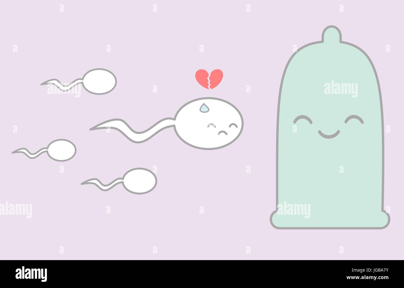 Cartoon carino contraccezione concetto illustrazione vettoriale Illustrazione Vettoriale