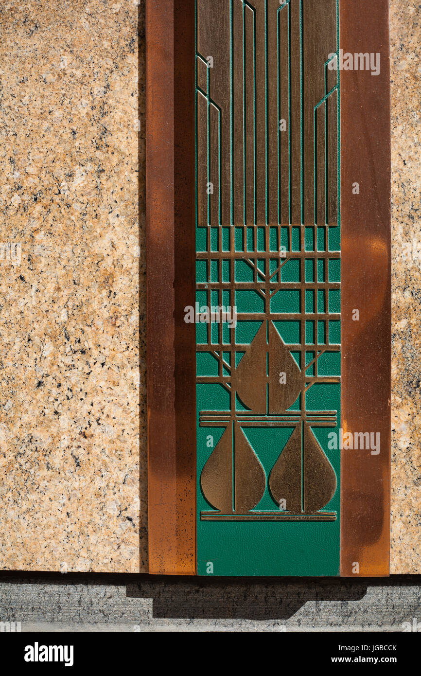Art deco pattern sul muro di marmo Foto Stock