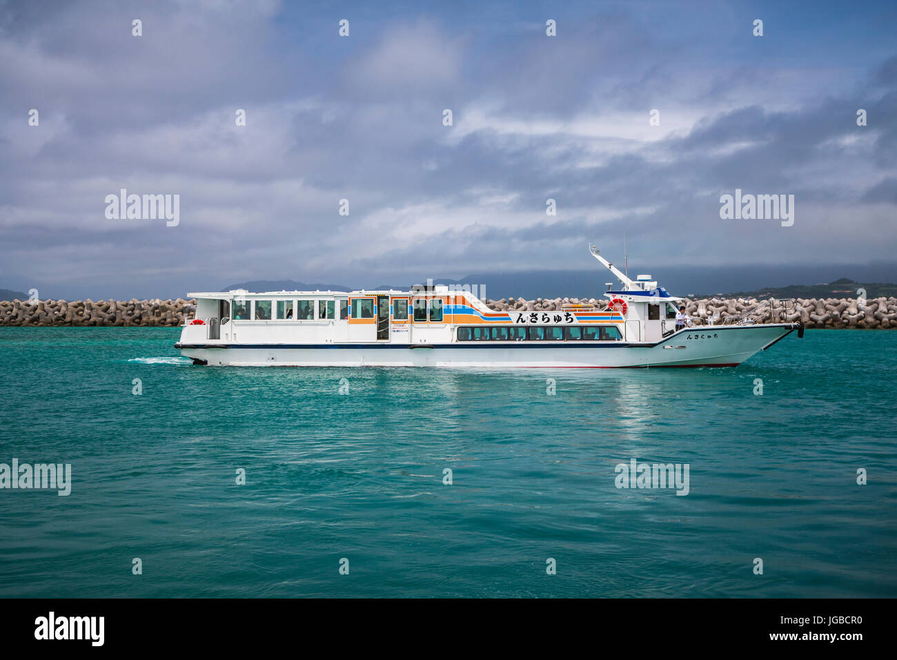 Un tour in barca di Isola di Taketomi Prefettura di Okinawa in Giappone. Foto Stock