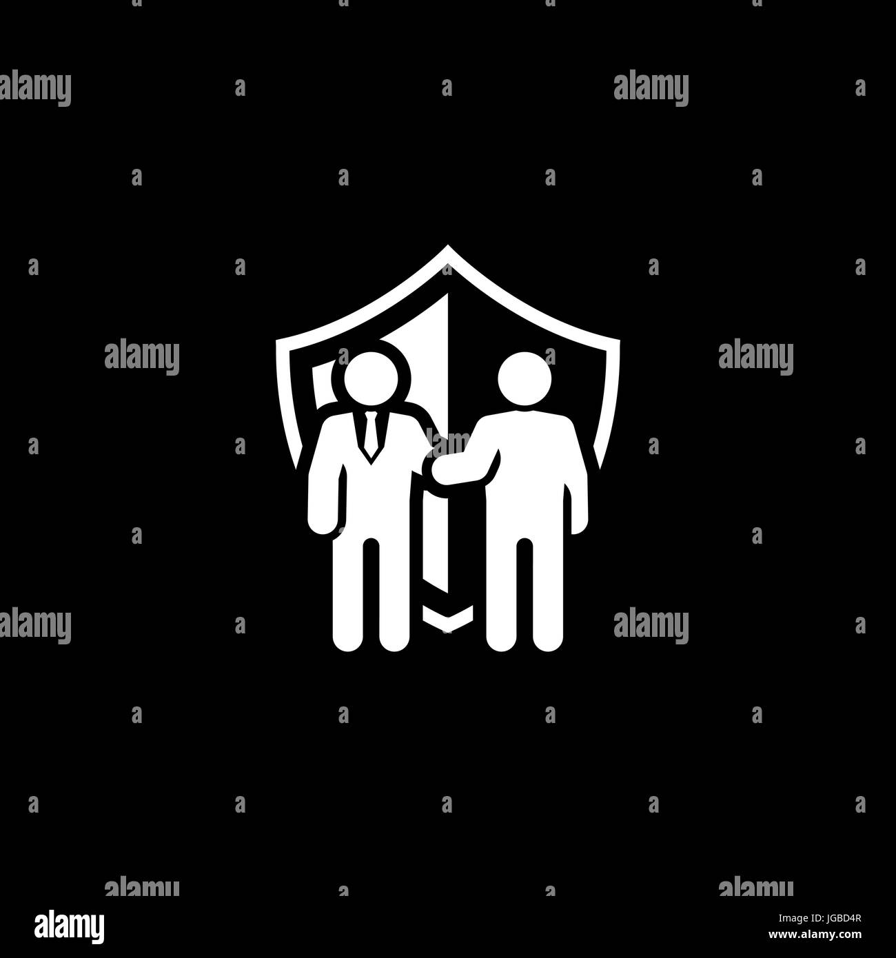 Fissare l'icona di trattativa. Design piatto. Illustrazione Vettoriale