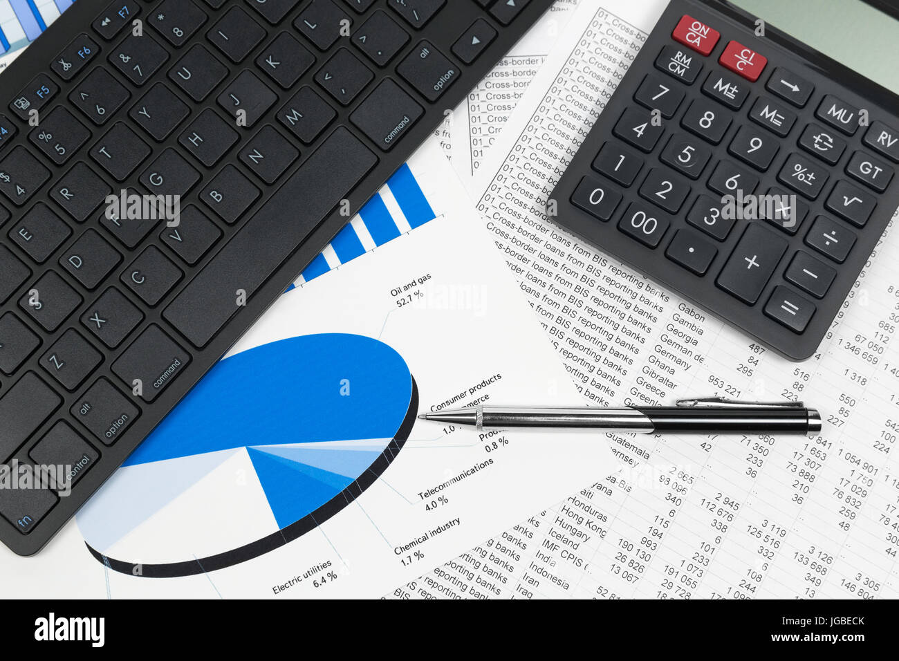 La contabilità finanziaria del mercato azionario analisi grafici Foto Stock