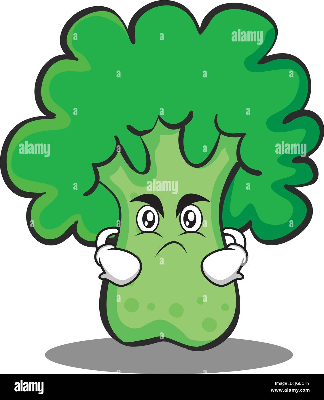 Arrabbiato broccoli chracter stile cartoon Illustrazione Vettoriale