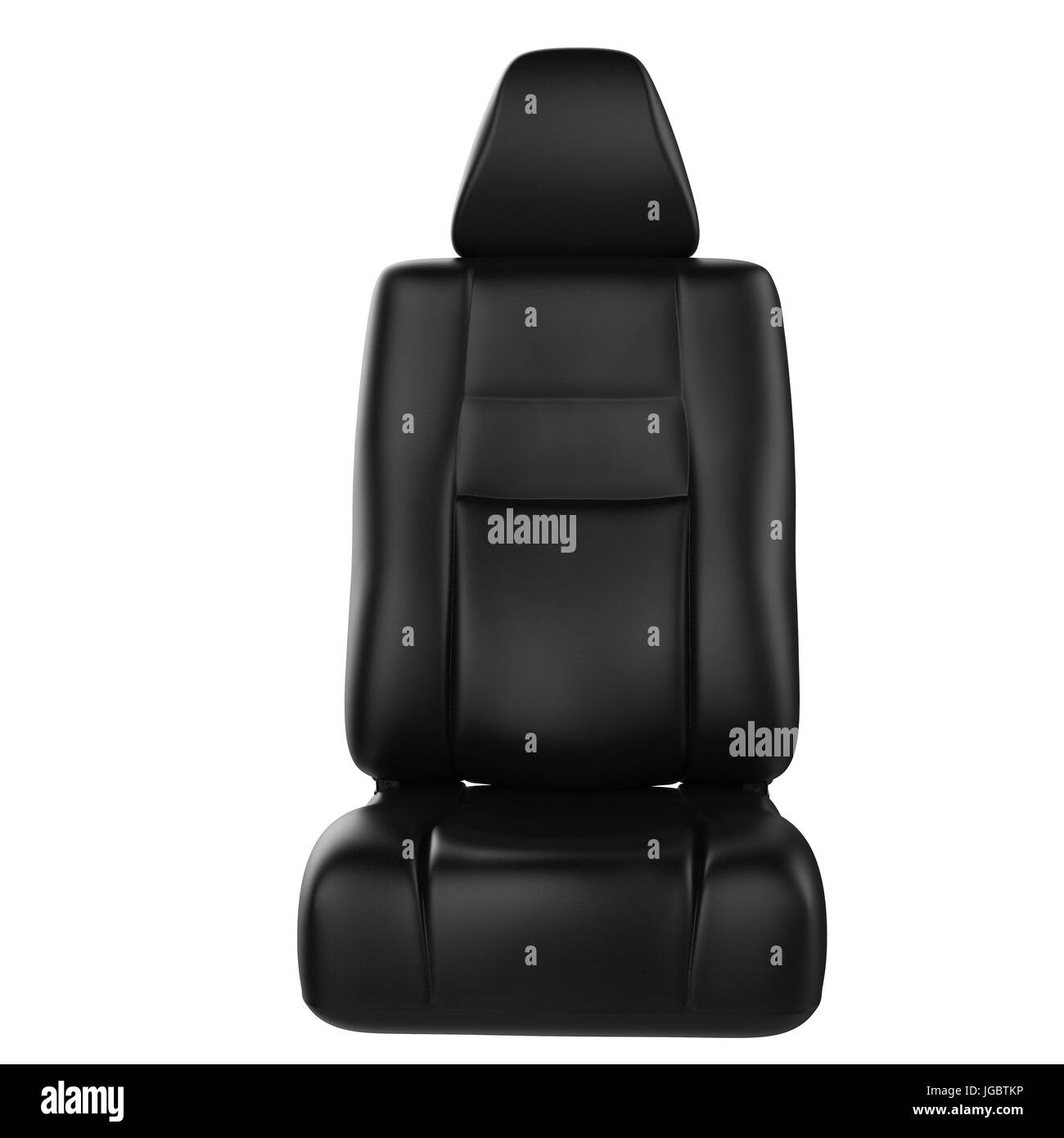 3D rendering in cuoio nero sedile auto isolato su bianco Foto Stock