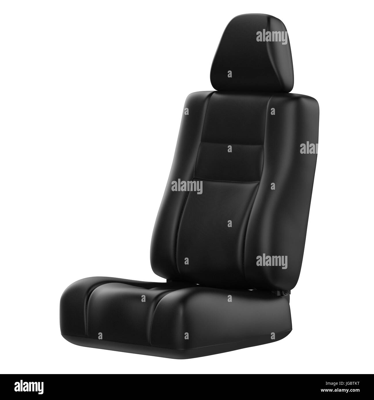 3D rendering in cuoio nero sedile auto isolato su bianco Foto Stock
