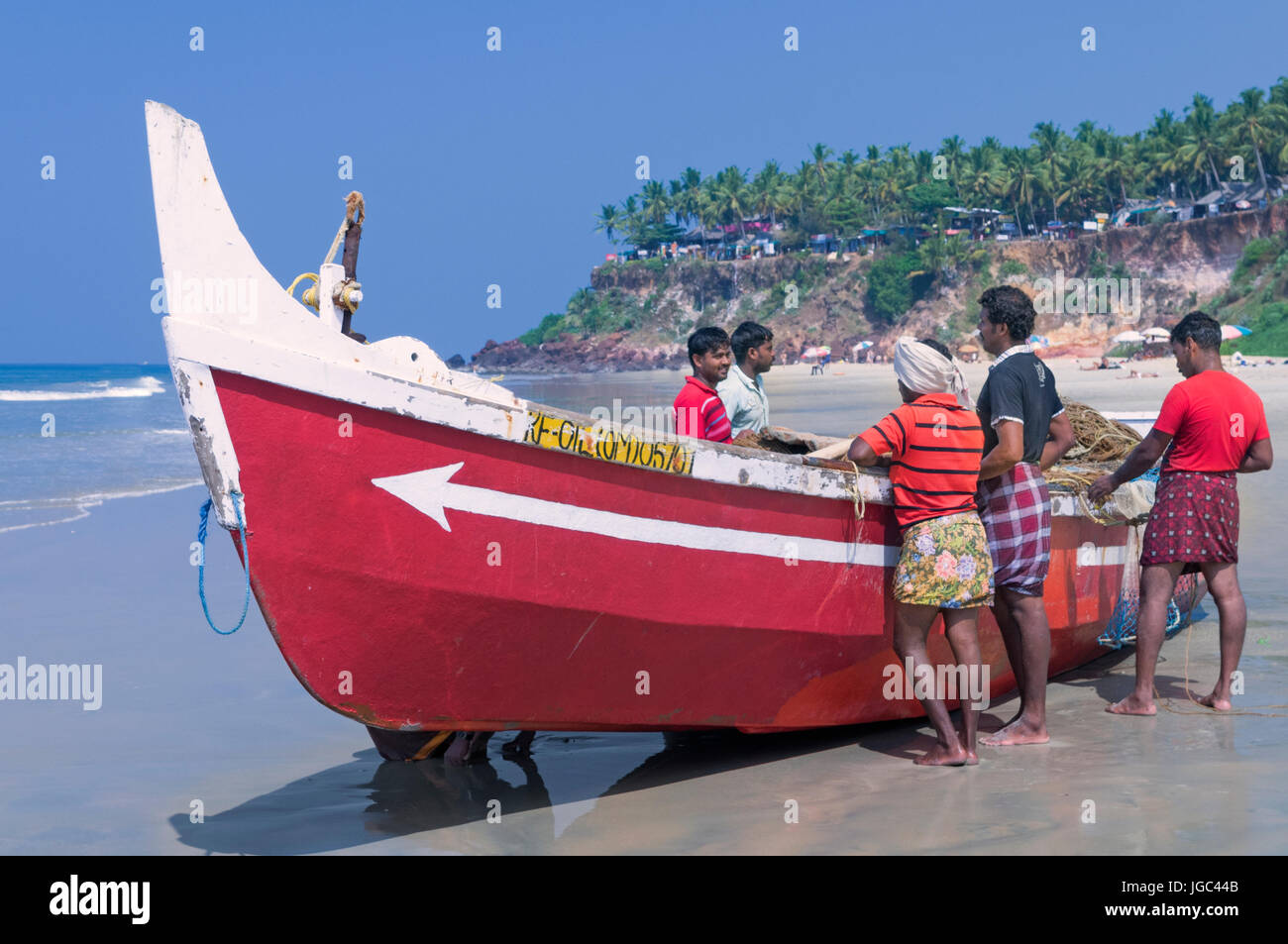 I pescatori Varkala Beach Kerala India Foto Stock