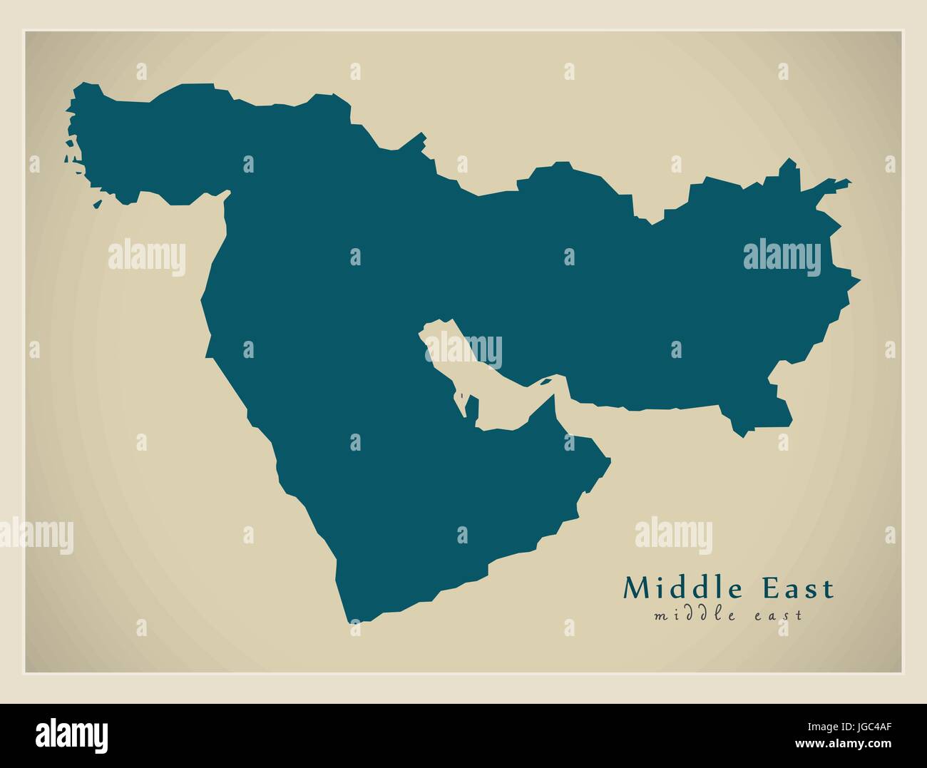 Mappa moderno - Medio Oriente regione del mondo illustrazione Illustrazione Vettoriale