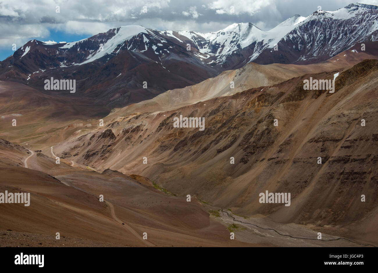 Agua Negra Pass, Ande, valico di frontiera Chile Argentina Foto Stock