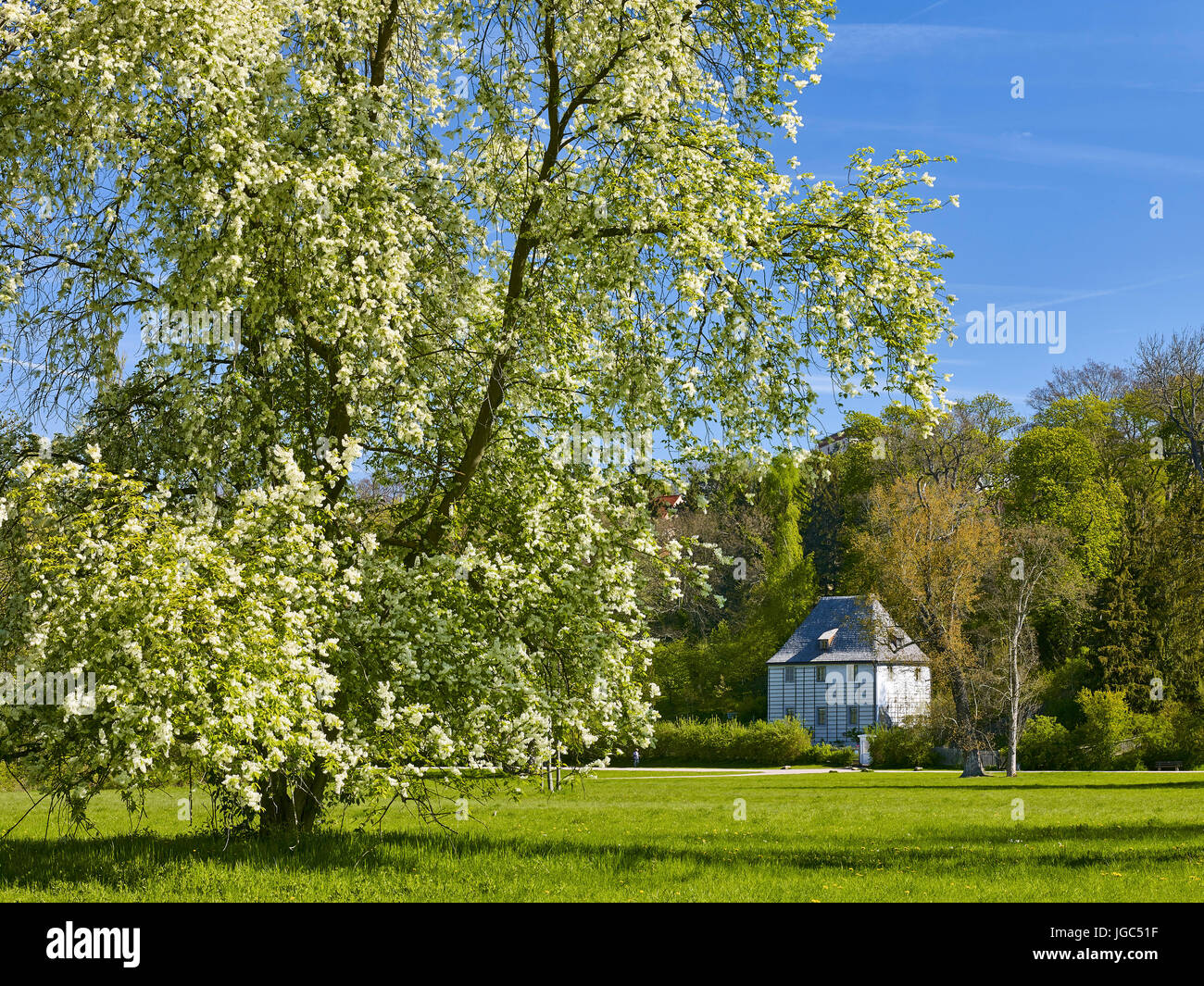 Il Goethe garden house nel Parco sull Ilm, Weimar, Turingia, Germania Foto Stock