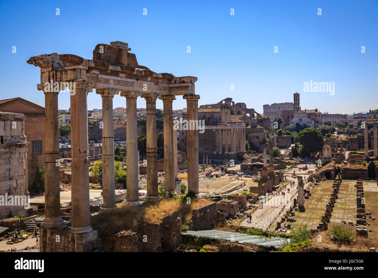 Forum Romanum, Roma, Italia Foto Stock