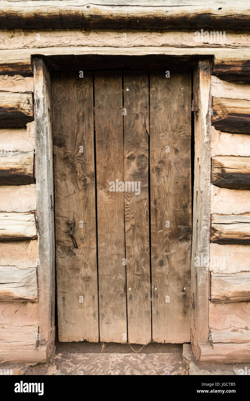 La porta di cabina a Valley Forge National Historic Park Foto Stock