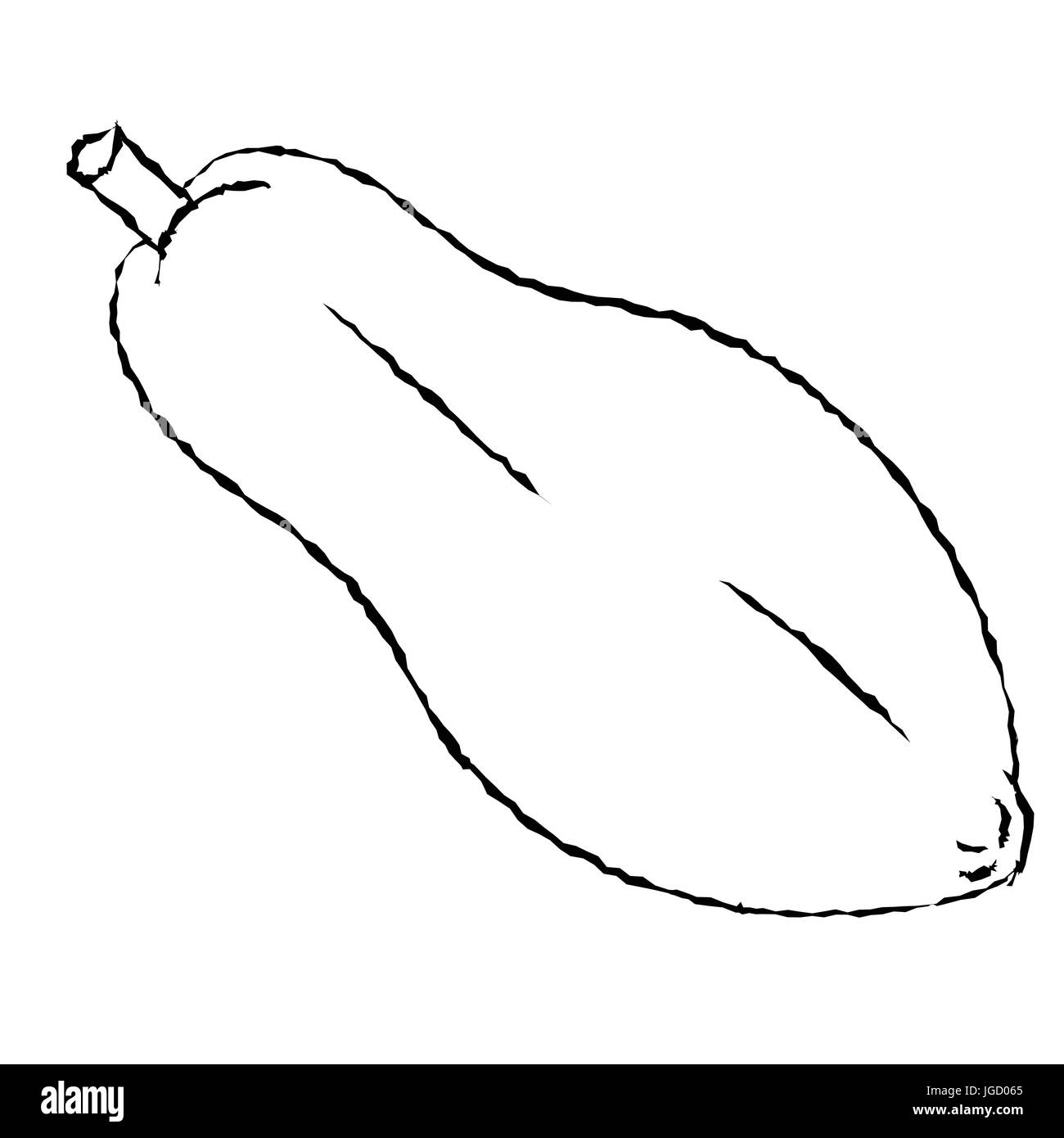 Mano bozzetto di papaia isolato, in bianco e nero del fumetto illustrazione vettoriale per libro da colorare - Linea tracciata vettore Illustrazione Vettoriale