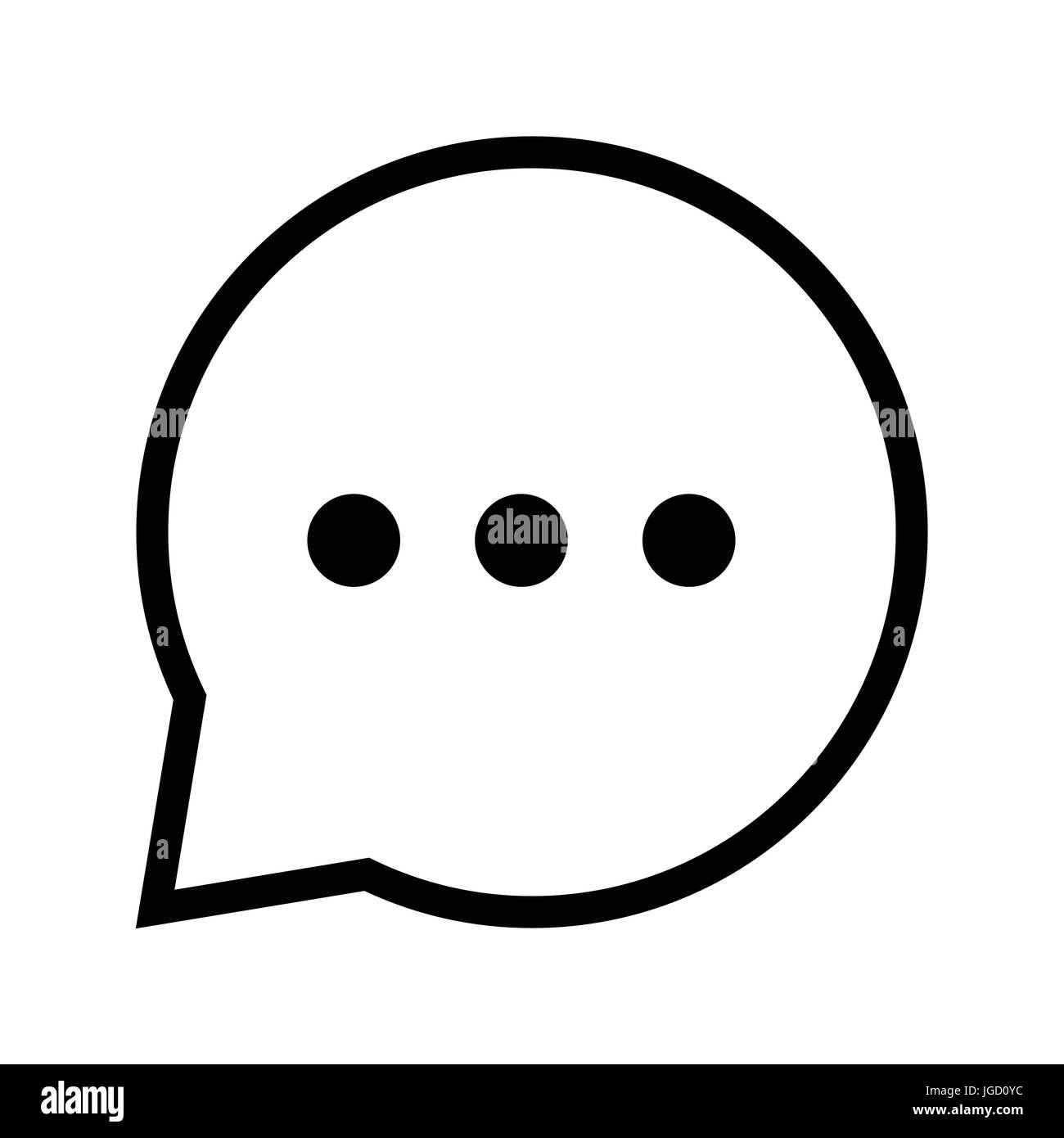 Segno di chat, tre puntini icona simbolo iconico all'interno di discorso bolla su bianco backgroun. Vettore design iconico. Illustrazione Vettoriale