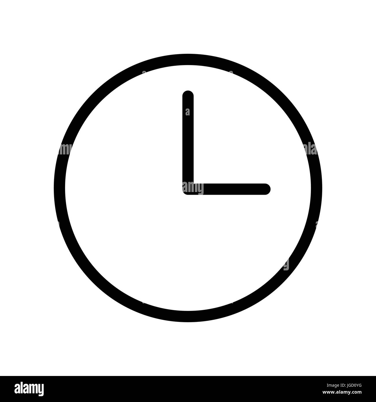 Icona di un orologio, simbolo iconico all'interno di un cerchio, su sfondo  bianco. Vettore design iconico Immagine e Vettoriale - Alamy