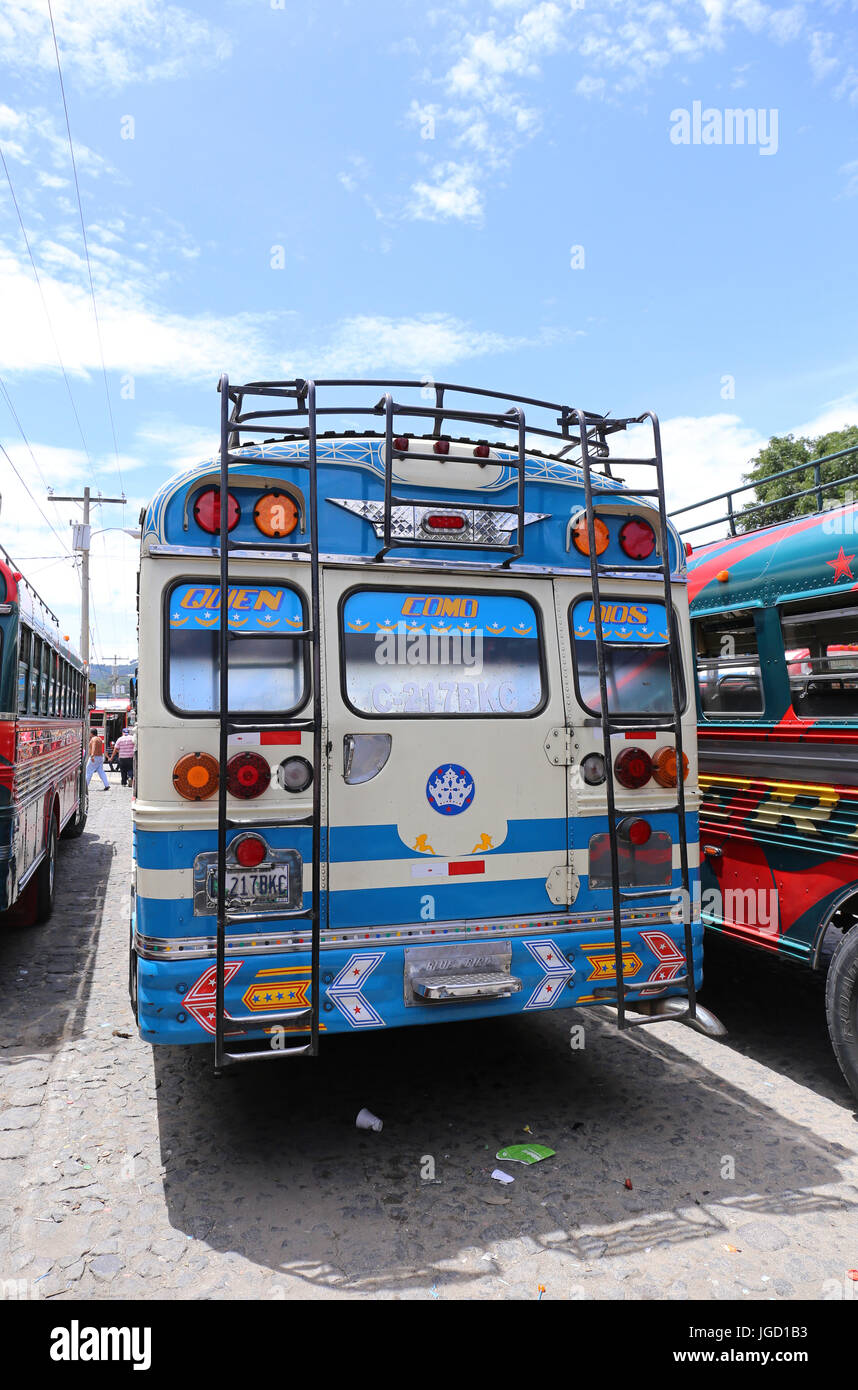 Bus di pollo in Antigua Guatemala - Maggio 2015 Foto Stock