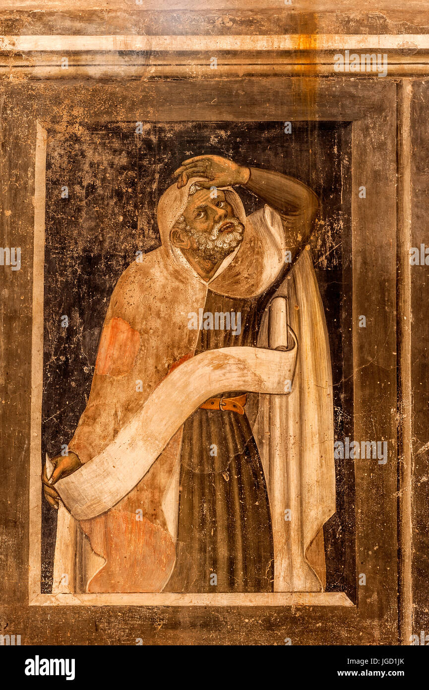 Piemonte Butigliera alta San Antonio di Ranverso Precettoria parete nord del presbiterio band con sette cifre del re e profeti del vecchio testamento Foto Stock