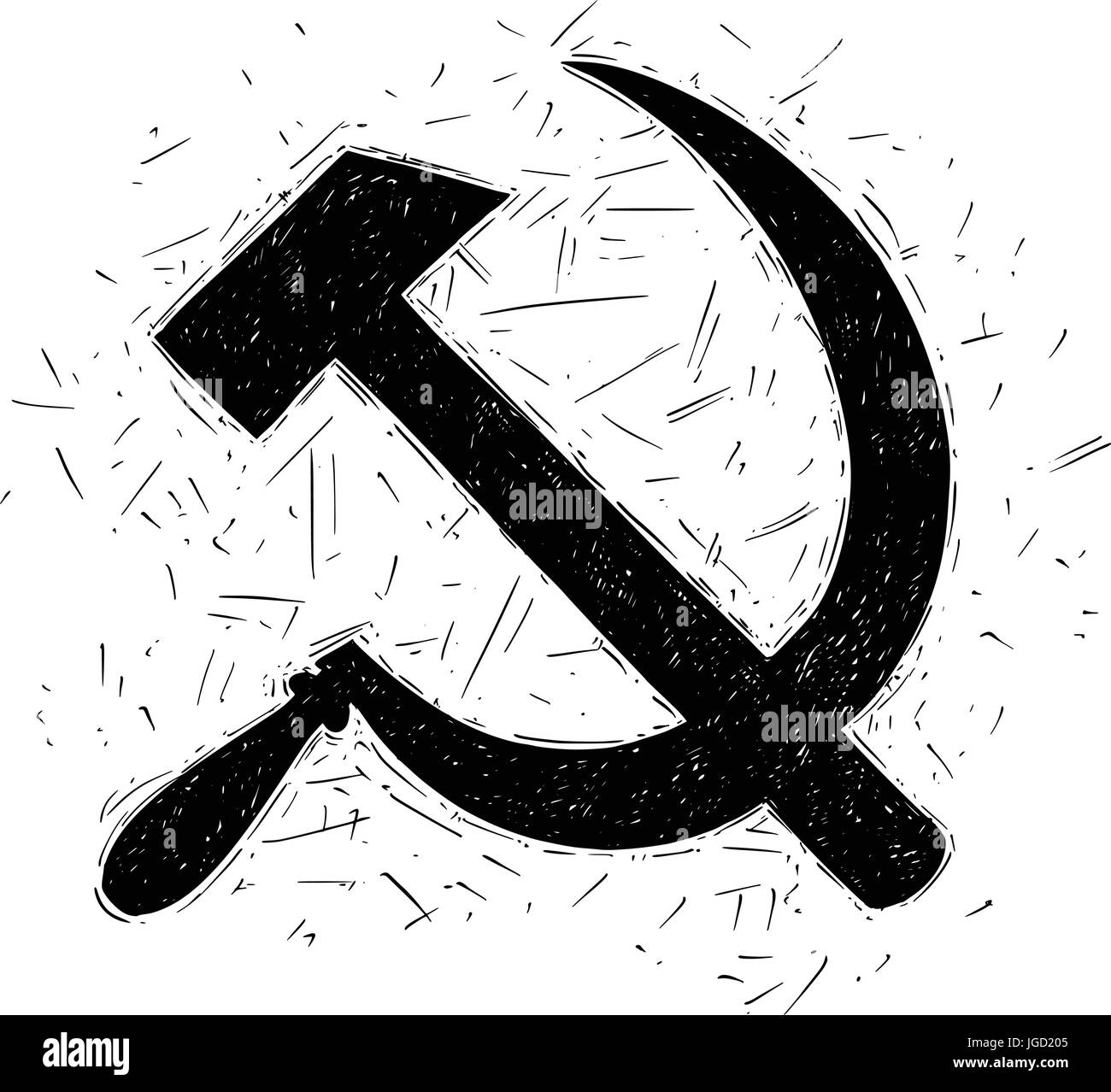 Falce e martello - simbolo del comunismo e Unione Sovietica Illustrazione Vettoriale
