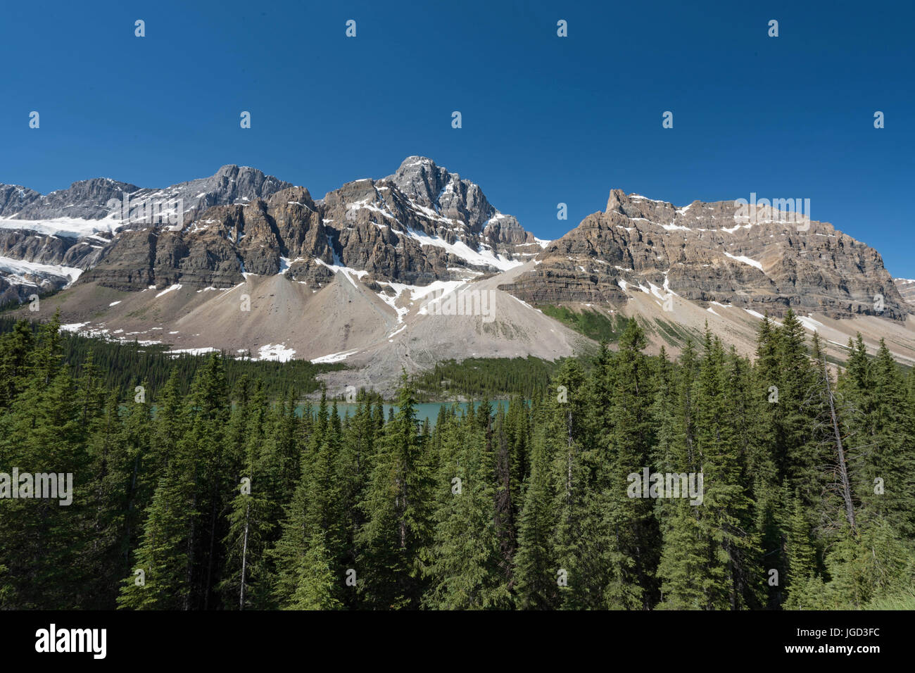 Il Ghiacciaio Crowfoot Crowfoot & Mountain, il Parco Nazionale di Banff, Canada. Foto Stock