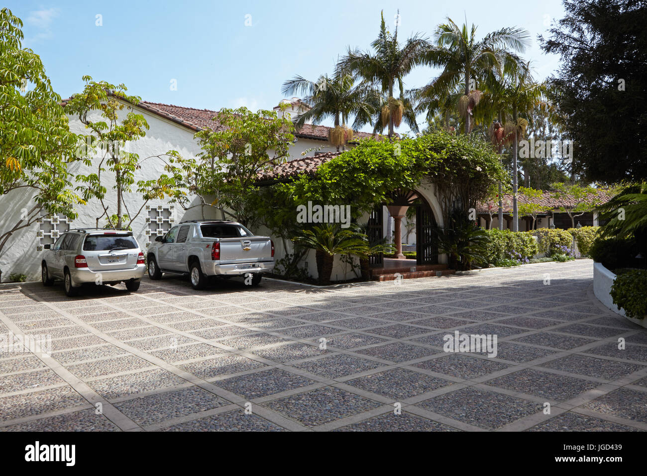 Spagnolo residenza coloniale in Malibu Foto Stock