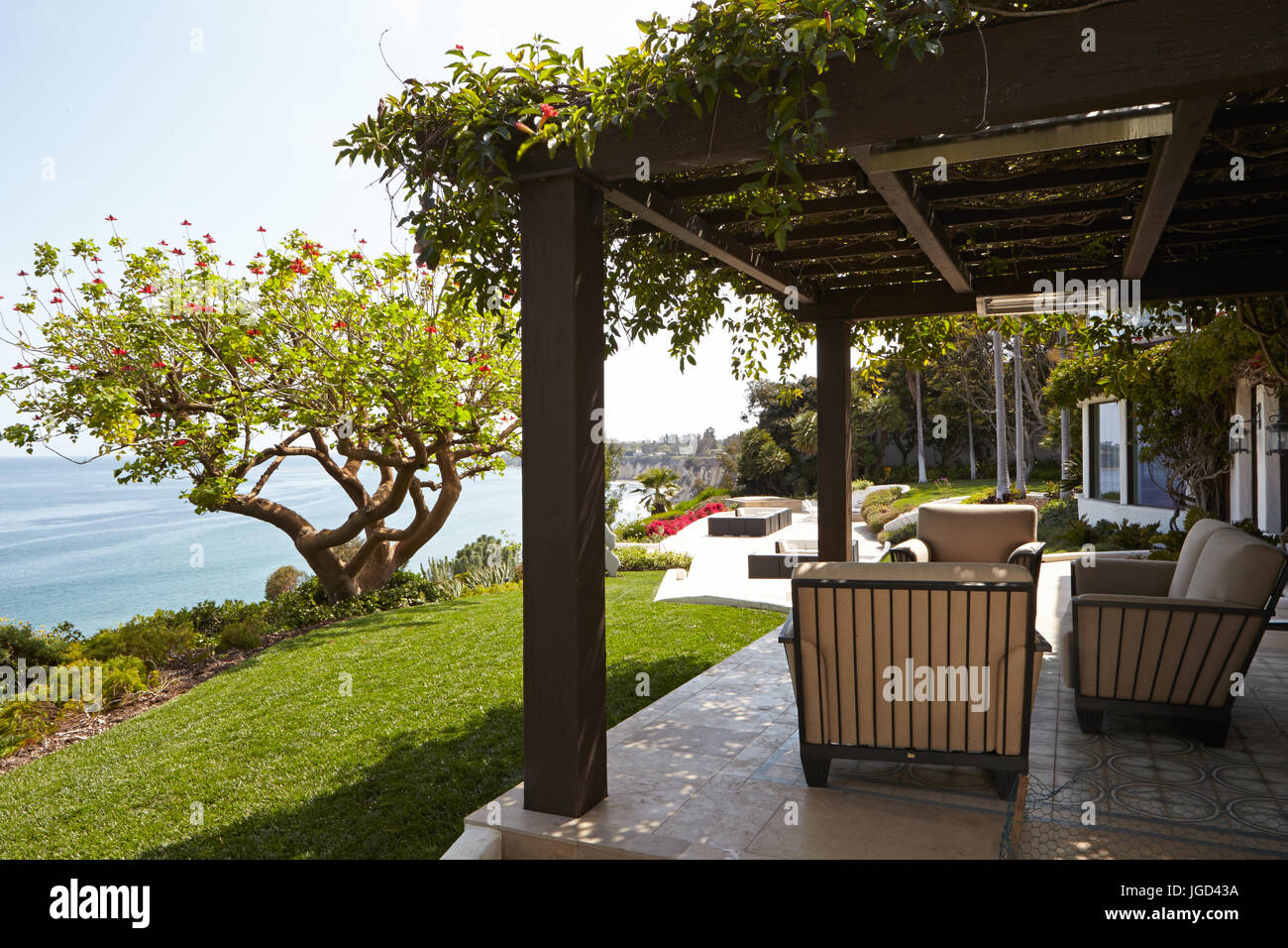 Spagnolo residenza coloniale in Malibu Foto Stock