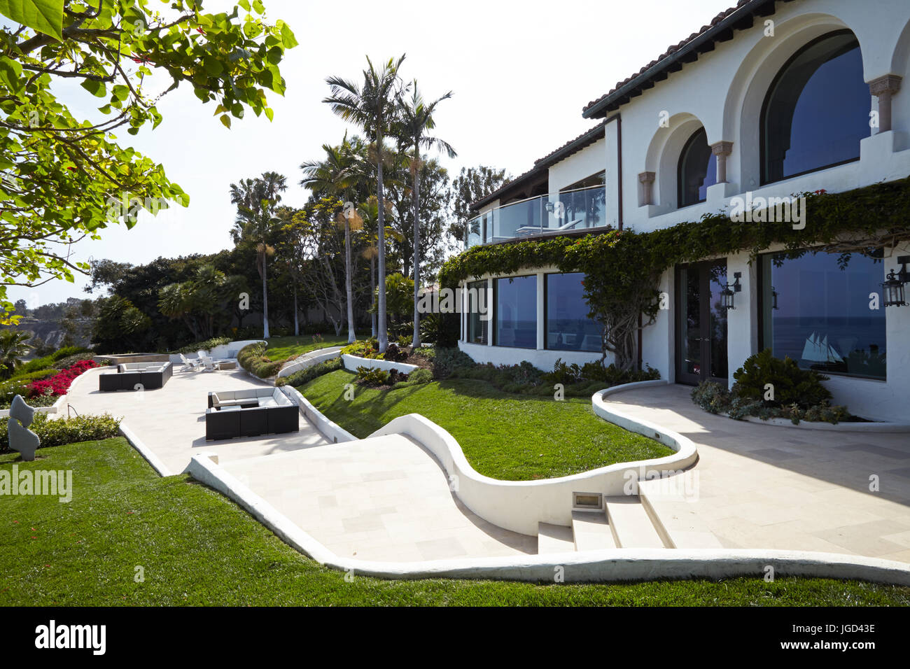 Spagnolo residenza coloniale in Malibu Foto Stock