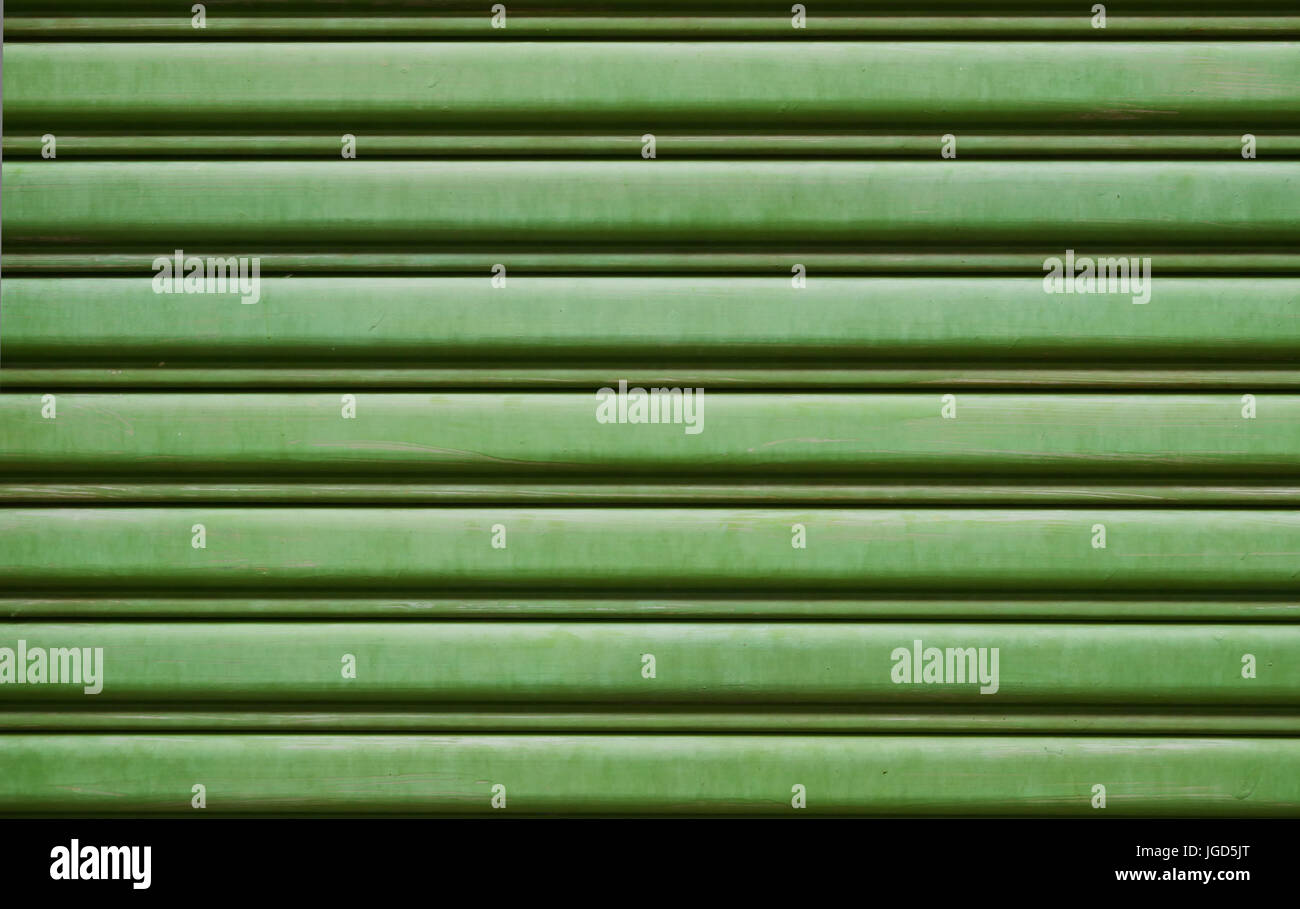 Close up rullo verde porta ad otturatore. Foto Stock