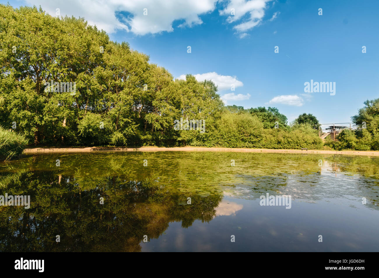 Giorno di estate al Lago Stanborough, Welwyn Garden City Foto Stock