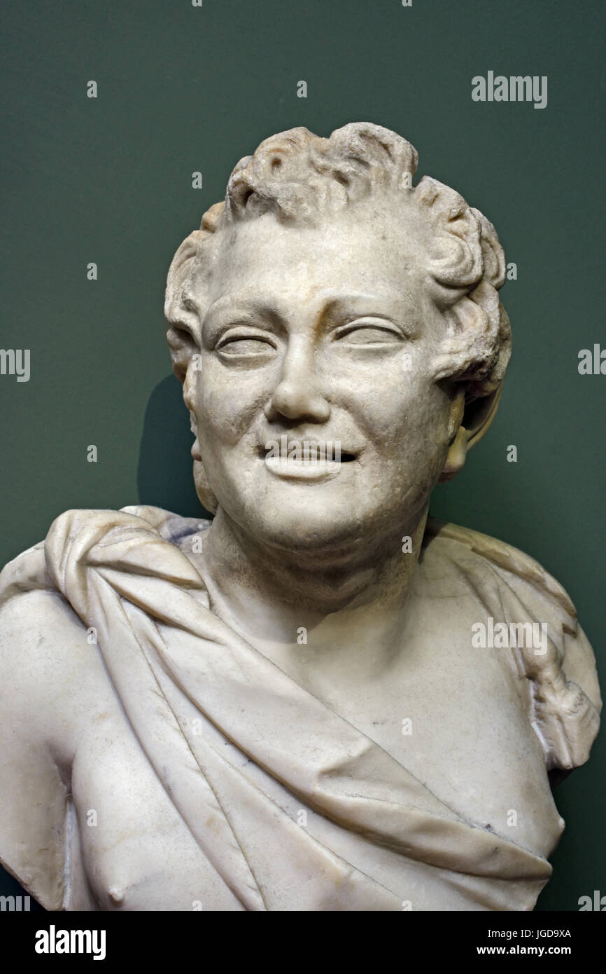 Testa di satiro II secolo Museo degli Uffizi marmo italiano in Italia Foto Stock