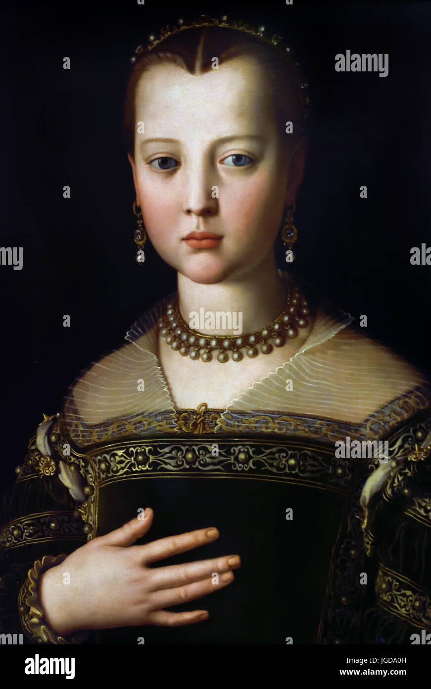 Maria de Medici 1551 Agnolo di Cosimo 1503 – 1572, comunemente noto come Bronzino o Agnolo Bronzino, è stato un . Italia Agnolo di Cosimo, ha detto, il Bronzino, 1503-1752 Foto Stock