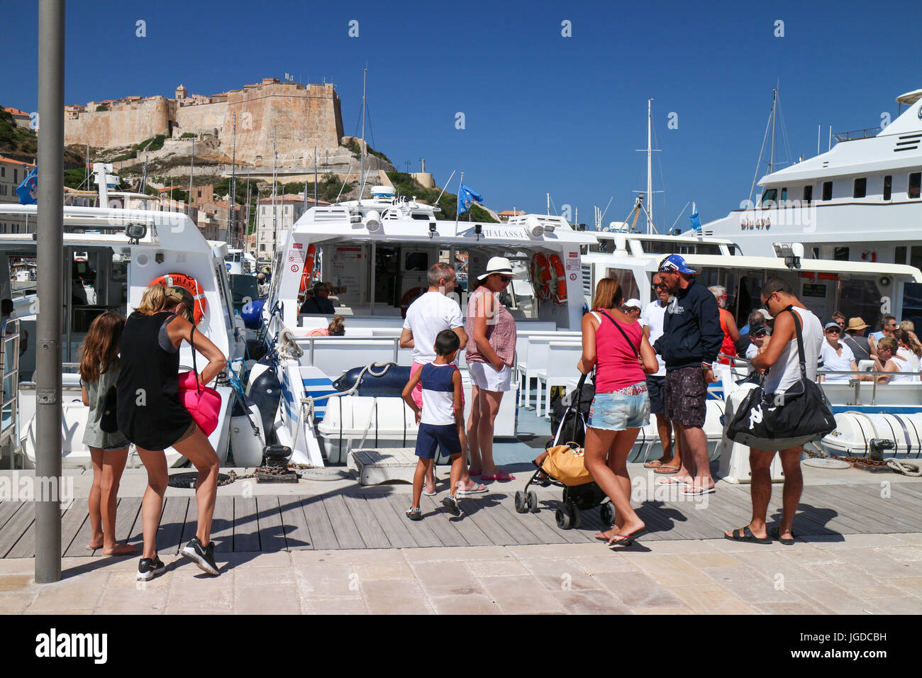 Il porto di Bonifacio, Corsica del Sud Foto Stock