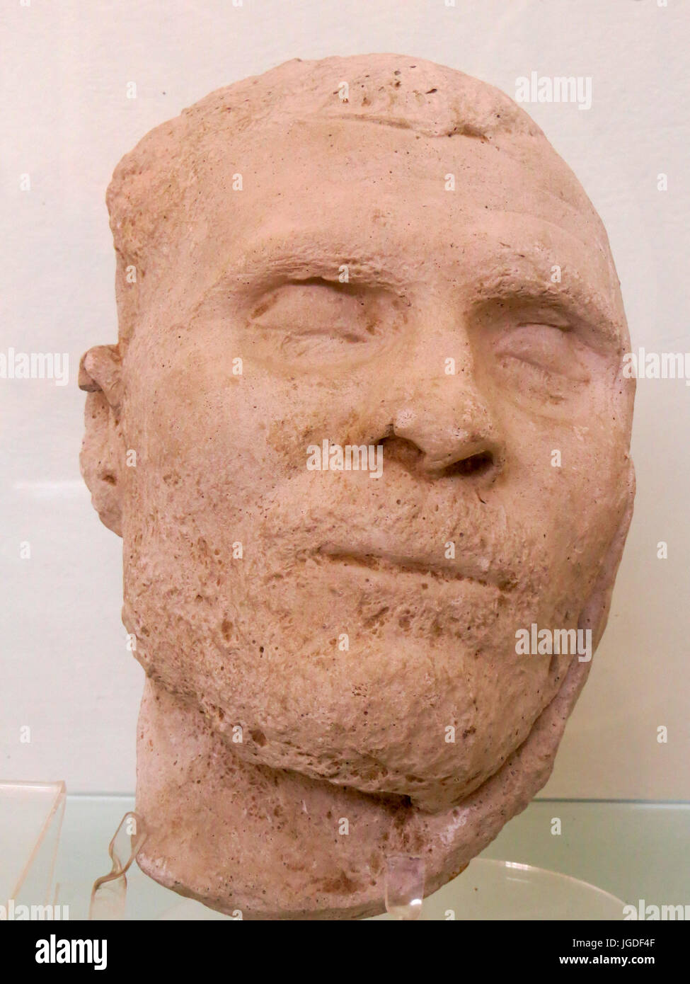 Maschera della morte di soldato romano Foto Stock