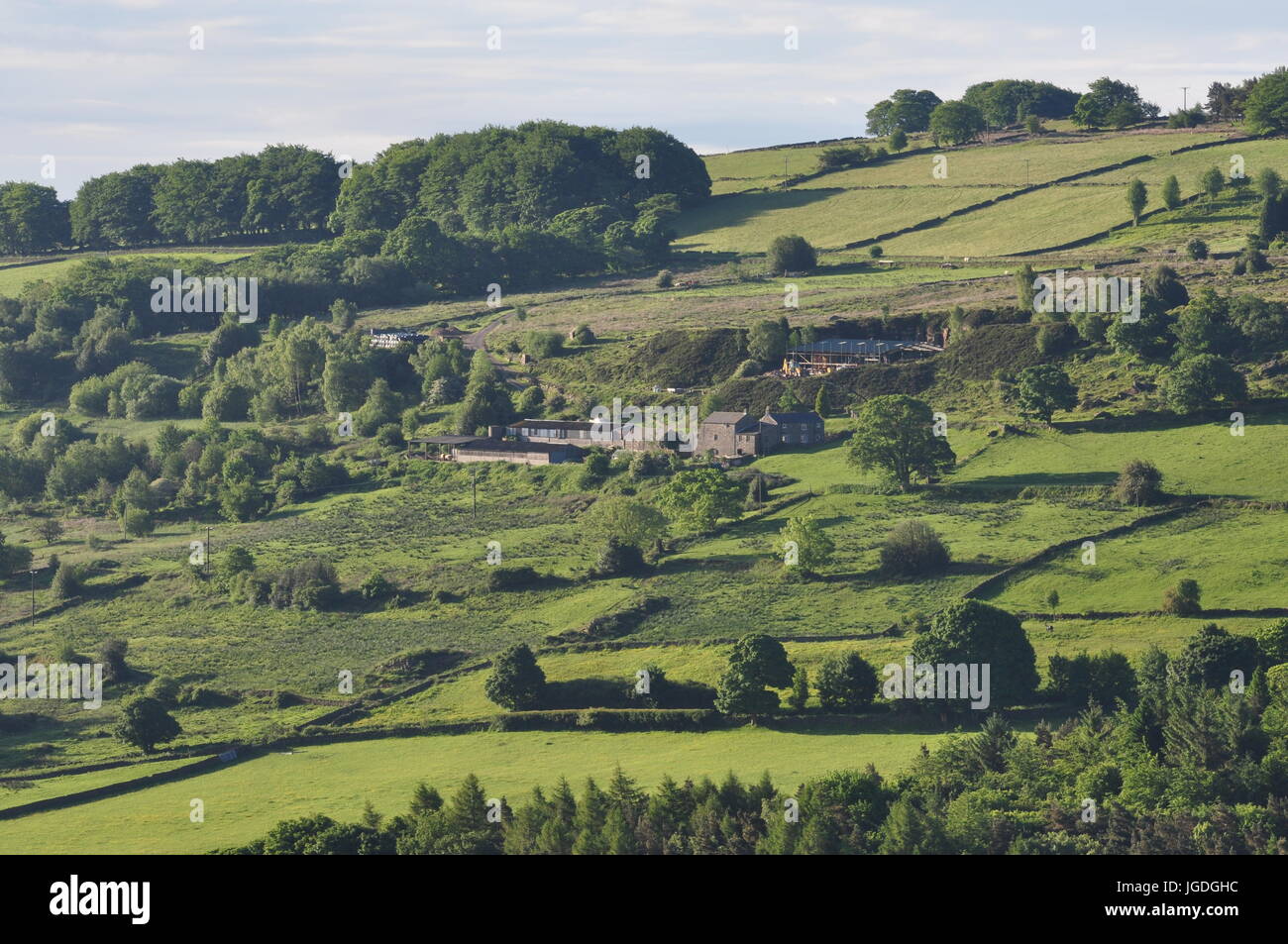 A sud dal sistema operativo di riferimento griglia 235917, a ovest di bassa Bradfield e Sheffield, a nord di Dale Dike serbatoio, Peak District, South Yorkshire, Inghilterra, Regno Unito Foto Stock