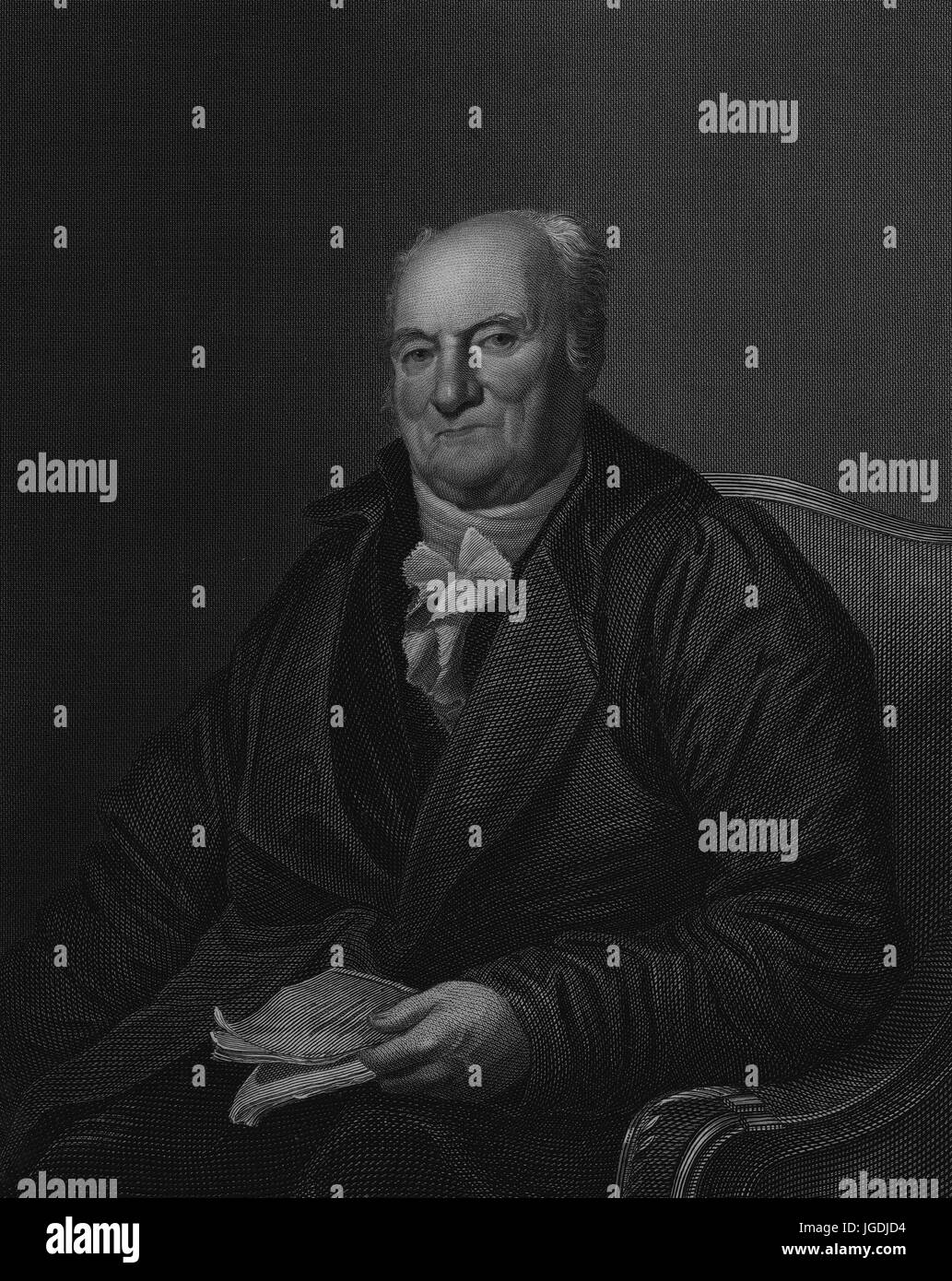 Incisi ritratto di Elias Boudinot, delegato per il congresso continentale e Stati Uniti dal congressista, 1849. Dalla Biblioteca Pubblica di New York. Foto Stock