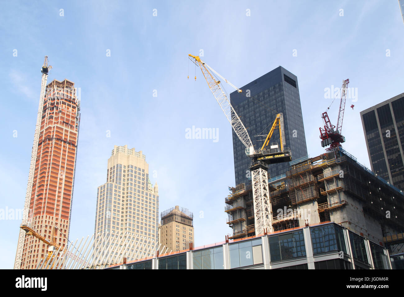 Costruzione, Manhattan, New York, Stati Uniti Foto Stock