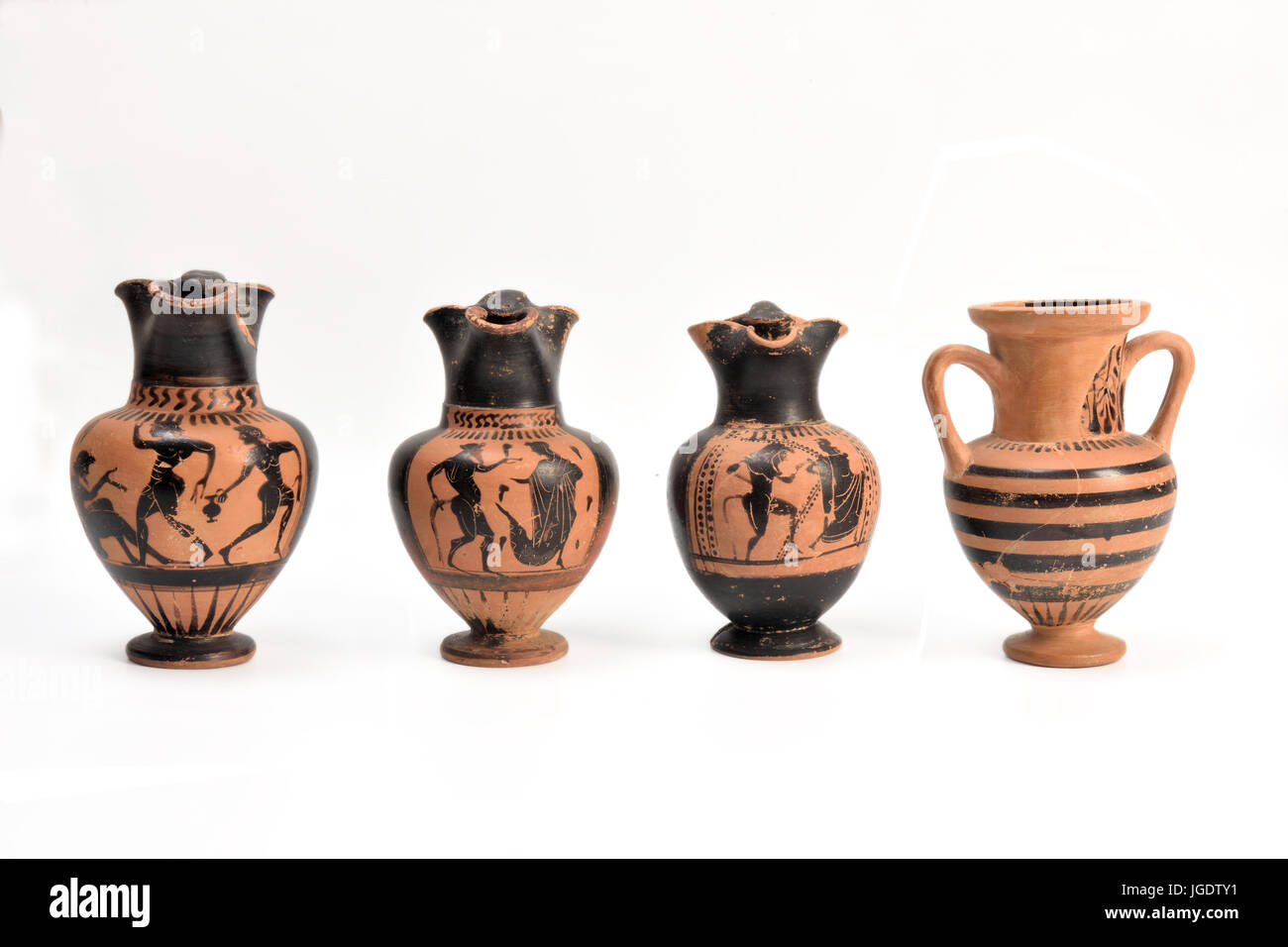 Collezione originale di vaso greco da scavo archeologico Foto Stock