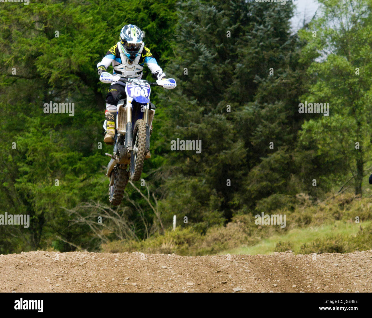 I piloti di Motocross in pratica Ynysybwl via Foto Stock
