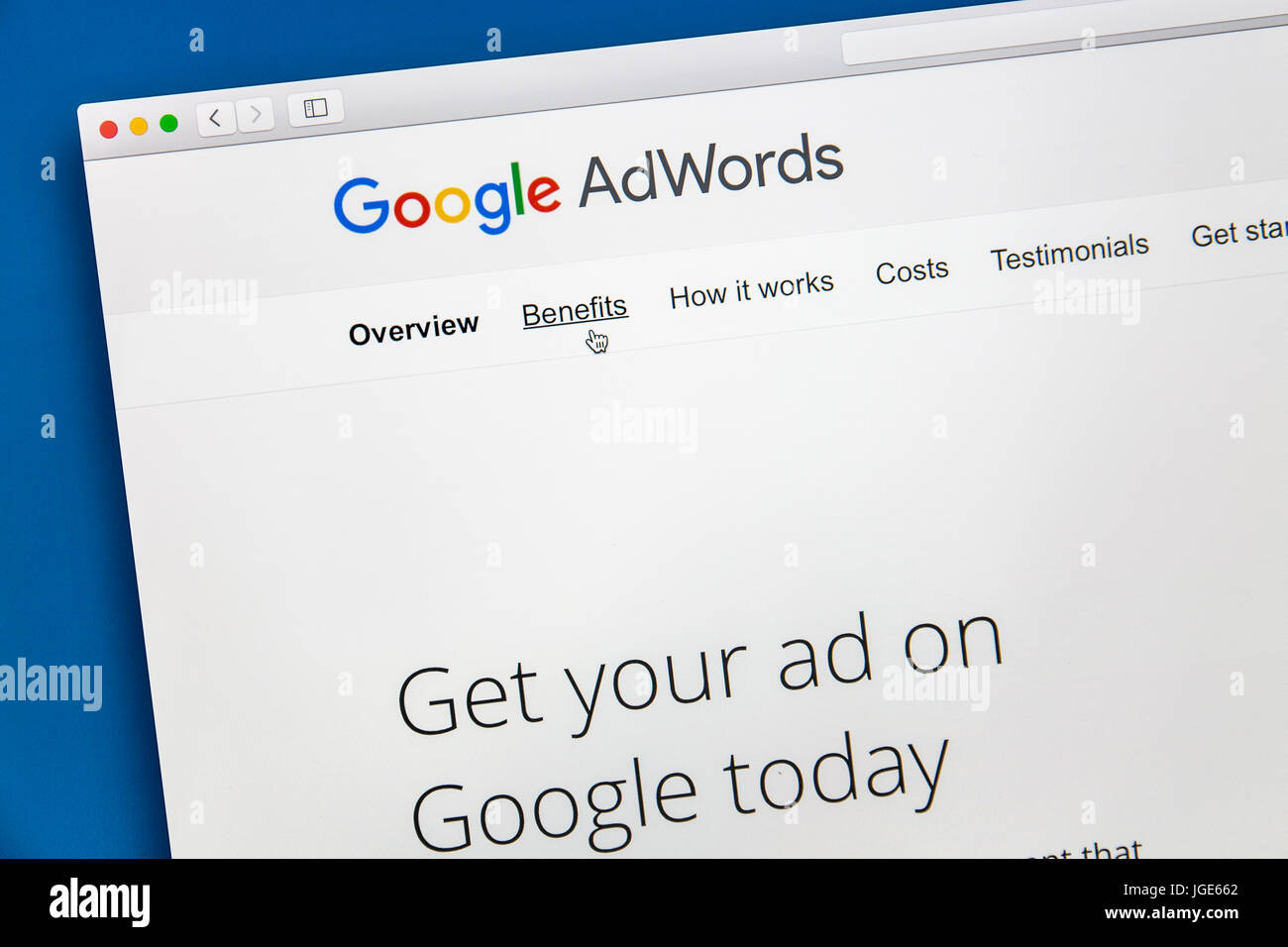 Google Adwords sito web sullo schermo di un computer. Google AdWords è un servizio di advertising online. Foto Stock