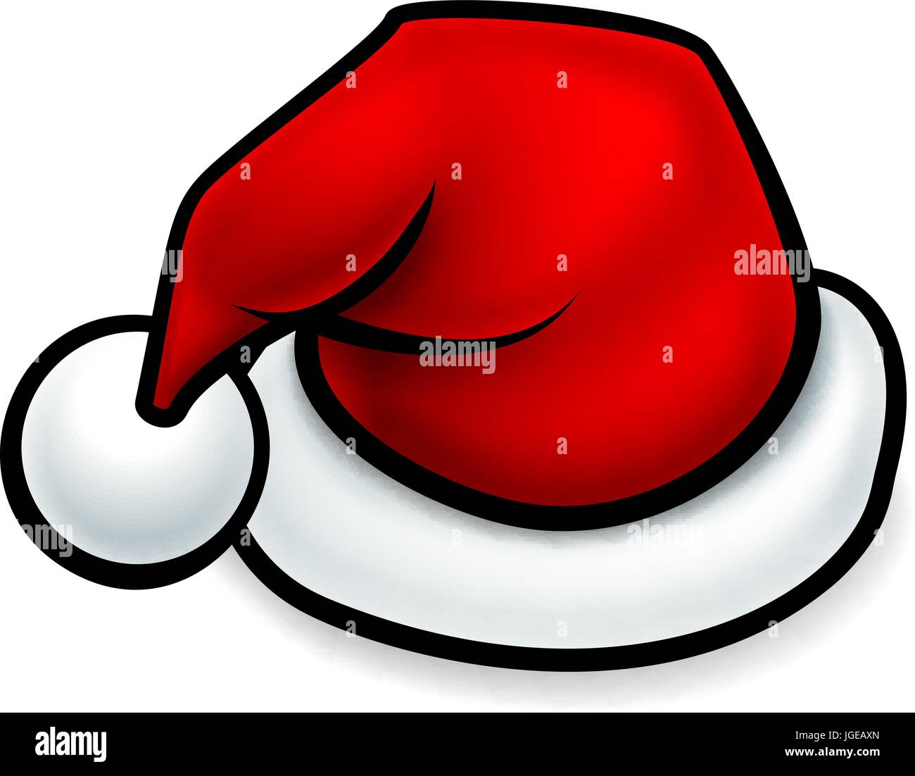 Cartoon Christmas Santa Hat Illustrazione Vettoriale