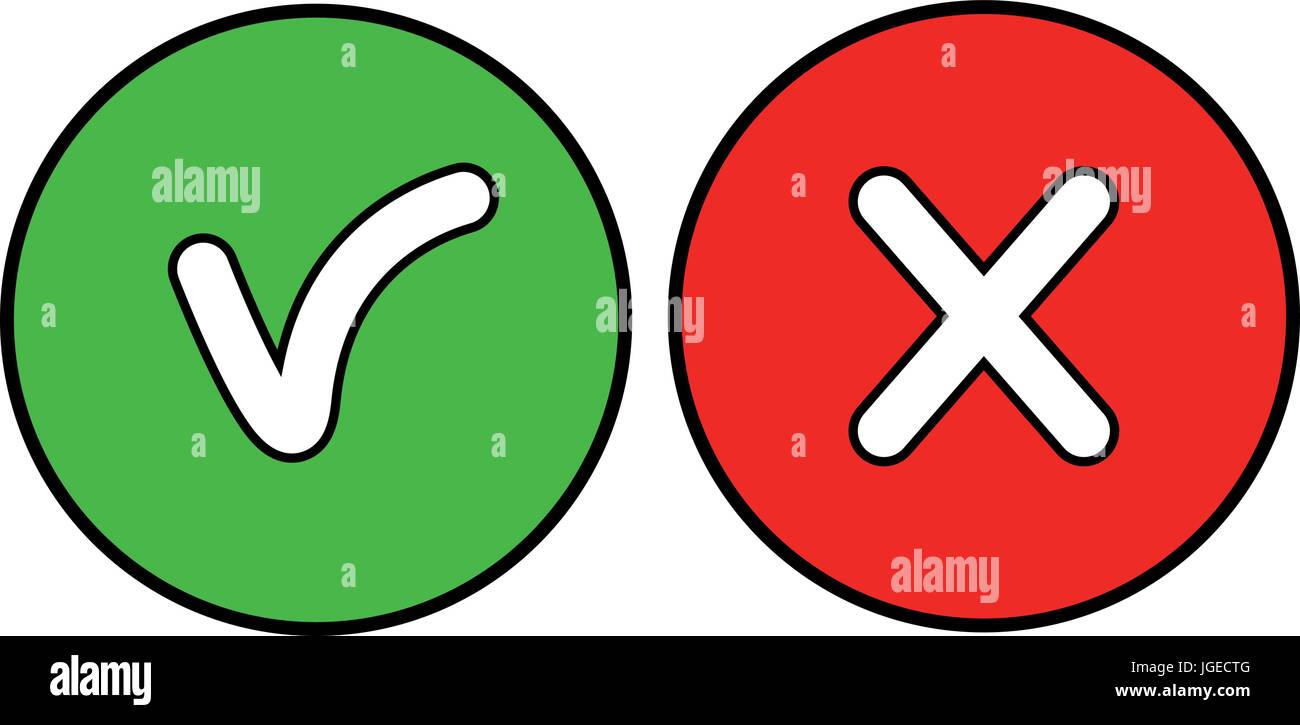 Icone per OK e rifiutare Illustrazione Vettoriale