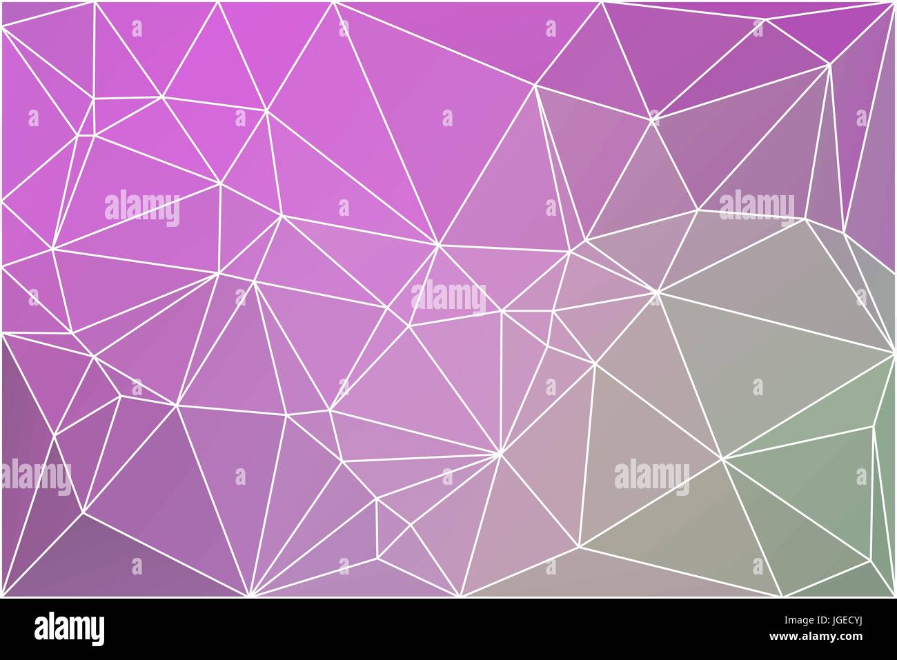 Verde viola rosa bassa astratta geometrica poly lo sfondo con il triangolo bianco maglia. Illustrazione Vettoriale