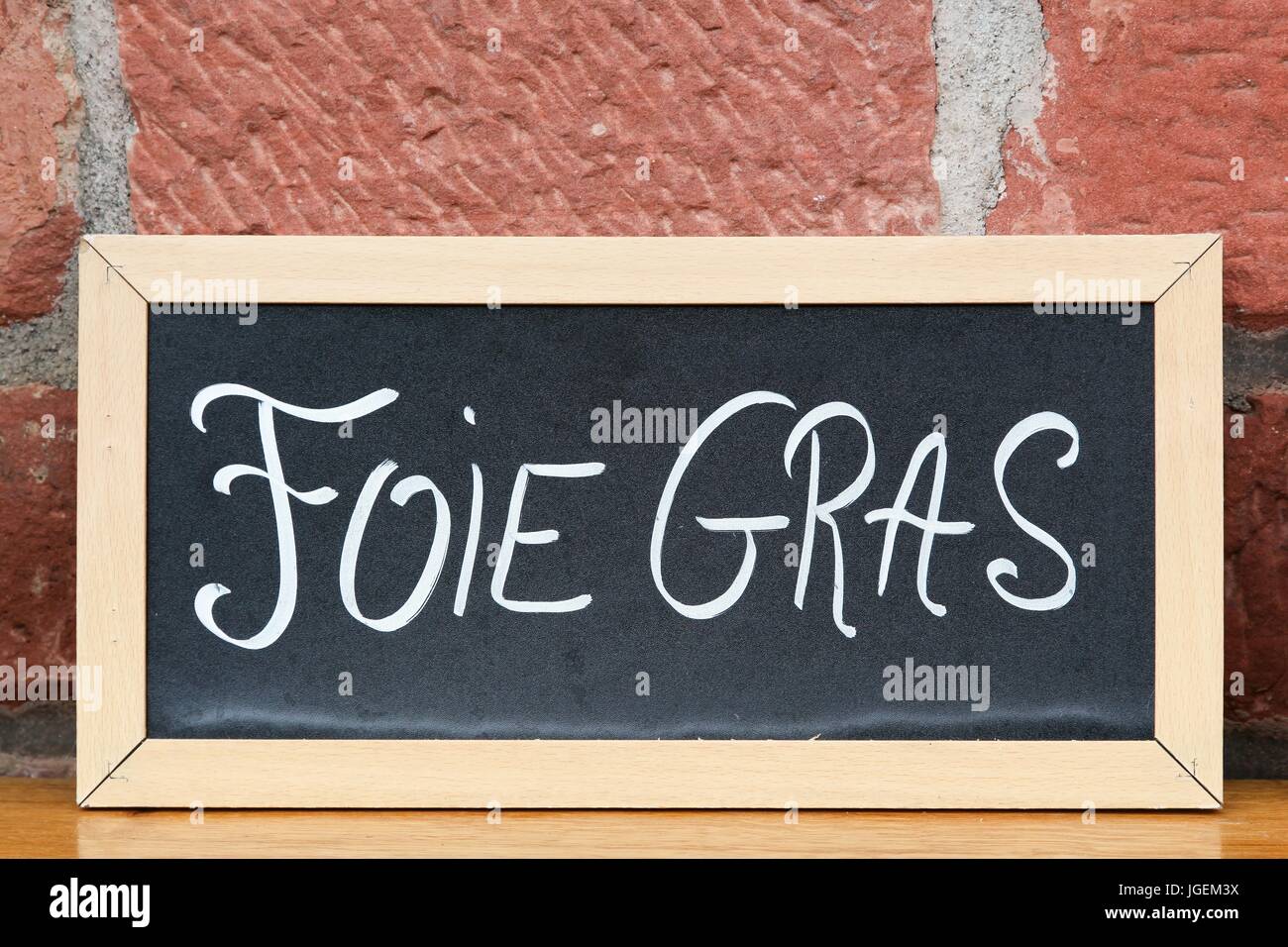 Il Foie gras su una lavagna Foto Stock