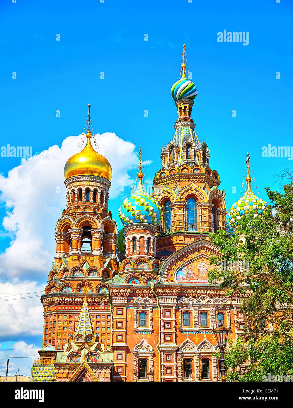 Famosa chiesa del Salvatore sul Sangue versato a San Pietroburgo, Russia. Foto Stock