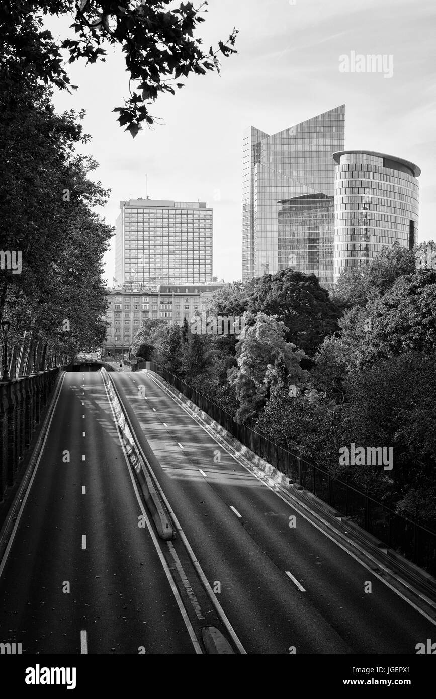 Bruxelles, Botanique, la strada verso il distretto finanziario Foto Stock