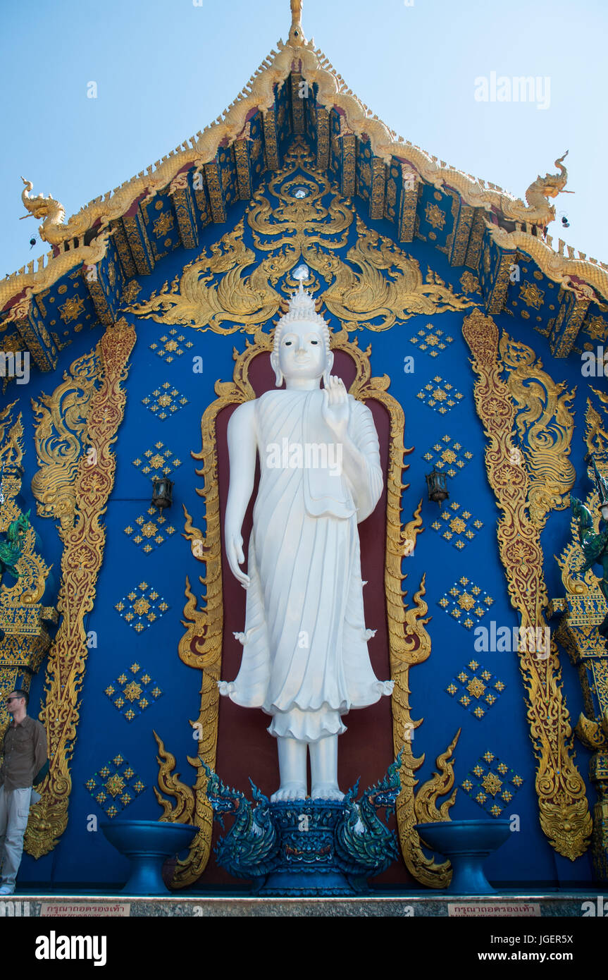 Tempio Azzurro -Rong Suea dieci, Chiang Rai, Thailandia Foto Stock