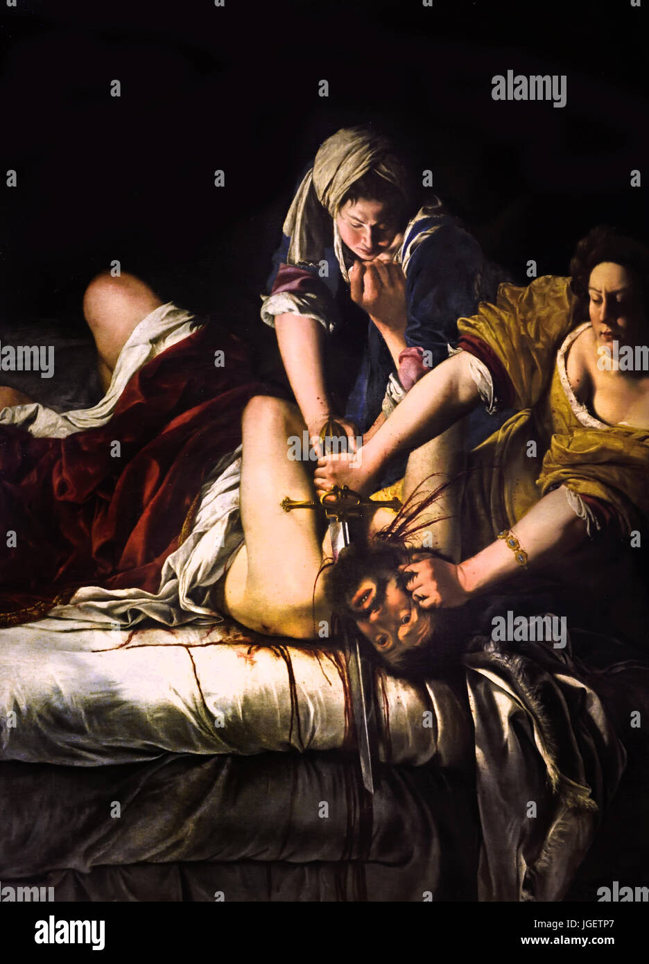 Judith uccidendo Oloferne di il Barocco italiano artista Artemisia Gentileschi 1614-20 il lavoro mostra la scena di Judith decapitazione Oloferne, Italia Foto Stock