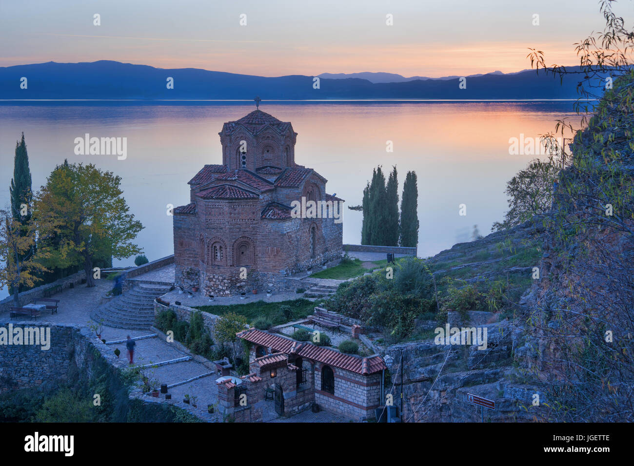 La Chiesa di San Giovanni a Kaneo, il lago di Ohrid Macedonia Foto Stock