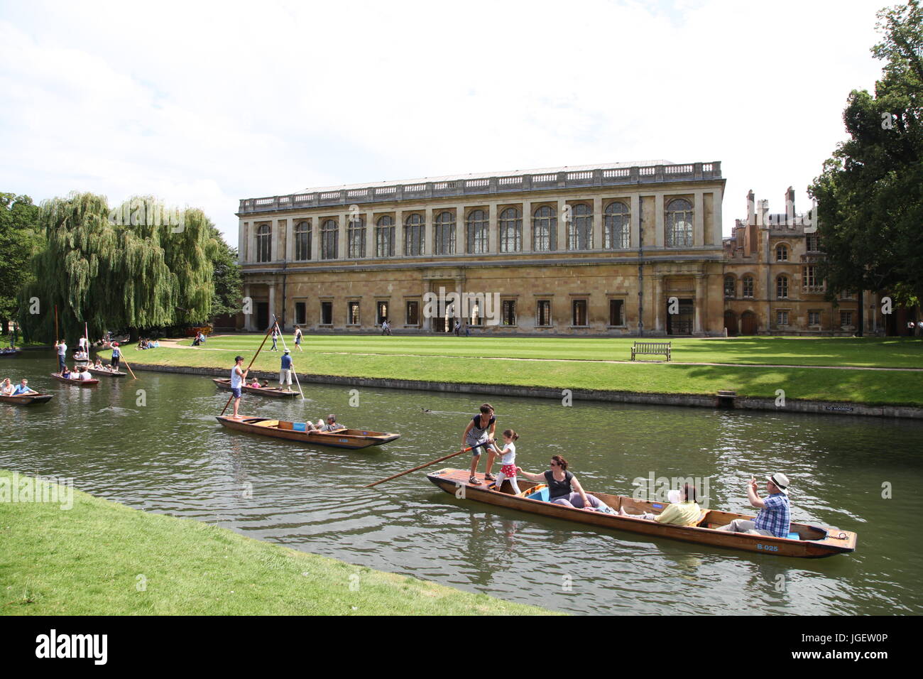 Cambridge viaggio sul fiume, punting Foto Stock