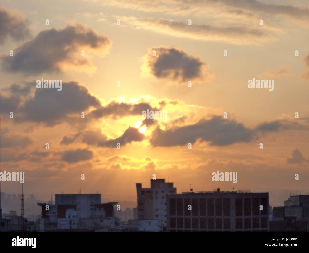 Tramonti, sky, 2015, Capitale, São Paulo, Brasile. Foto Stock