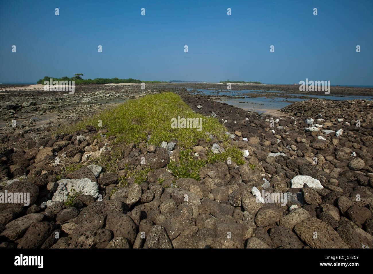 Chera Dwip è estremo sud-est parte del Saint Martin's Island. Esso è chiamato Chera Dwip da localmente. Chera significa "separati" e Dwip significa "isola". Foto Stock