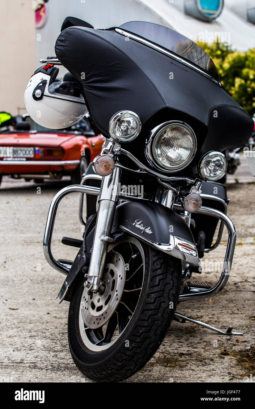 La parte anteriore della Harley Davidson Electra Glide - american motorcycle. Foto Stock